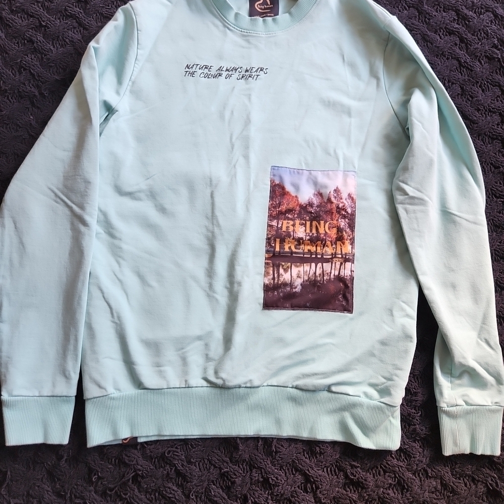 Nature-Inspired Mint Crewneck Sweater